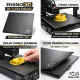 RHINO3D 235X235 Peı Tabla Ender 3 Uyumlu | Textured Yüzey 3D Yazıcı Build Plate