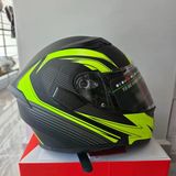 Rhkc Çene Açılır Kask Vizörlü Mat Siyah Sarı L
