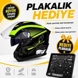 Rhkc Güneş Vizörlü Açık Yazlık Kask + Plakalık - XL - Yeşil
