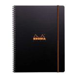 Rhodia Active Siyah İç Cepli Spiralli 90 gr 80 Yaprak 225x297 mm Çizgili Defter