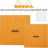 Rhodia Basic Kareli Turuncu Kapak 80 gr 80 Yaprak Le Carre Bloknot