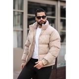Rhones Erkek Dik Yaka Kışlık Flok Mont - Bej - XL