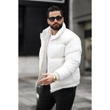 Rhones Erkek Dik Yaka Kışlık Flok Mont - Ekru - 2XL