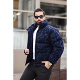 Rhones Erkek Dik Yaka Kışlık Flok Mont - Lacivert - 2XL