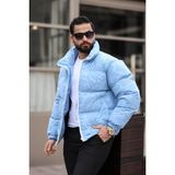 Rhones Erkek Dik Yaka Kışlık Flok Mont - Mavi - 2XL