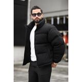 Rhones Erkek Dik Yaka Kışlık Örme Mont - Siyah