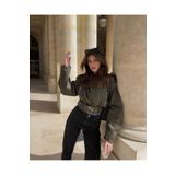 Rhythm London Textile Kemerli Oversize Deri Biker Ceket