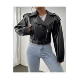Rhythm London Textile Yeni Sezon Kemerli Oversize Deri Biker Ceket