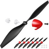 Riakrum Yedek RC Uçak Pervanesi RC Uçak Karbon Fiber Burun Konisi Tr-p51 Rc Düzlem ile Uyumlu 4 Kanallı Uzaktan Kumandalı Uçak Pervane Tasarruflu ve Adaptörlü (6 Set)