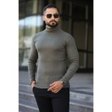 Ribac 5'li Paket Yarım Boğazlı Erkek Kazak Beyaz - Haki