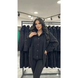 Ribana Classic Siyah Kapüşonlu Yeni Sezon Astarlı Premium Kalite Rahat Kalıp Kadın Kaşe Kaban Mont D99815 - 38
