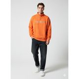 Ribana Classic Unisex Regular Fit Fermuarlı Yumuşak Dokulu Üç Iplik Uzun Kollu Sweatshirt - Turuncu