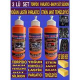 Ribbon Car Wax 3 LÜ SET Jant Temizleyici 1 KG - Lastik Parlatıcı 1 KG - Torpido Sütü 1 KG