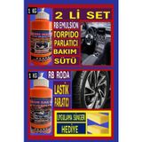 Ribbon Car Wax 3 Lü Set Torpido Parlatıcı Süt Sülükon 1 Kg+Lastik Parlatıcı 1 Kg + 2 Ad Uygulama Süngeri
