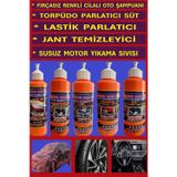 Ribbon Car Wax Fırçasız Cilalı Şampuanı+Torpido Sütü+Lastik Parlatıcı+Jant Temizleyici+Susuz Motor Yıkama (5 Liset)