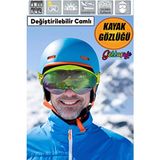 Ribeauville Kayak Kar Gözlüğü Değiştirebilir Camlı Antifog Gözlük Gökkuşağı Snowboard Glasses Sporu. - Haki