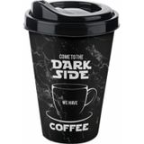 Rica Ederim Unisex Coffee Cup French Press Filtre Kahvesi Bardağı Meşrubat Bardağı Plastik Termos Mug Yıkanabilir Çok Amaçlı 400ml Dekoratif Bardak (Dark Side)