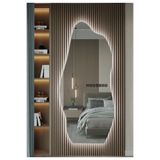 RİCAS DESİGN 120x60 Cm Beyaz Salon Duvar Aynası Boy Duvar Aynası Ledli Boy Aynası Dokunmatik Özellikli