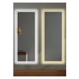 RİCAS DESİGN 120x60 Cm Gün Işığı Salon Duvar , Boy Duvar Aynası Ledli Kumlamalı Boy Aynası Dokunmatik Özellikli
