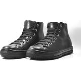 Riccardo Colli 3106 Deri Siyah Bilekli Bağlı Genç Erkek Çocuk Sneakers Ayakkabı - 010-Siyah
