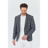 Riccardo Erkek Antrasit Ekose Kareli Poliviskon Kumaş Slim Fit Spor Blazer Ceket