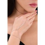 Ricco Jewellery 14 K Beyaz Altın Kaplama 925 Ayar Gümüş Yıldız Taş Mıhlamalı Şahmeran