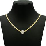 Ricco Jewellery 14 K Gold Kaplama 925 Ayar Gümüş Balık Sırtı Baget Kolye