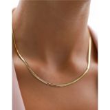 Ricco Jewellery 14 K Gold Kaplama 925 Ayar Gümüş Balık Sırtı Choker Kolye