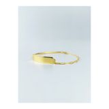 Ricco Jewellery 14 K Gold Kaplama 925 Ayar Gümüş El İşi Tasarım Plaka Bileklik
