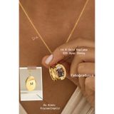 Ricco Jewellery 14 K Gold Kaplama 925 Ayar Gümüş Harf Kapaklı Kolye