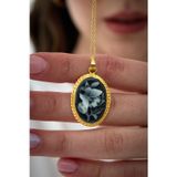 Ricco Jewellery 14 K Gold Kaplama 925 Ayar Gümüş Kelebek Madalyon Kolye