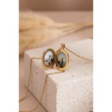 Ricco Jewellery 14 K Gold Kaplama 925 Ayar Gümüş Kişiye Özel Kapaklı Fotoğraflı Kolye