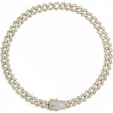 Ricco Jewellery 14 K Gold Kaplama 925 Ayar Gümüş Miami Cuban Choker Kolye