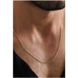Ricco Jewellery 14 K Gold Kaplama 925 Ayar Gümüş Old Money Slim Figaro Kolye
