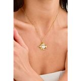 Ricco Jewellery 14 K Gold Kaplama 925 Ayar Gümüş Sedef Balık Kolye