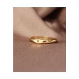 Ricco Jewellery 14 K White Gold Kaplama 925 Ayar Gümüş Minimal Harf Yüzük