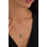 Ricco Jewellery 925 Ayar Gümüş Doğal Firuze Taşlı El Işi Oval Kolye