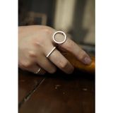 Ricco Jewellery 925 Ayar Gümüş El Yapımı T Eklem Yüzüğü