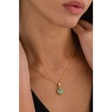 Ricco Jewellery Doğal Firuze Taşlı El Işi Altın Kolye • Burç Taşı • Doğal Turkuaz Kolye • Ona Hediye