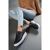 Riccon 0012148 Siyah Beyaz Kadın Sneaker Ayakkabı