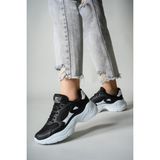 Riccon 0012152 Siyah Beyaz Kadın Sneaker Ayakkabı