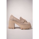 Riccon Aendorei Kadın Loafer 0012509 Bej Süet