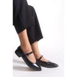 Riccon Aurora Fia Ortopedik Kadın Sivri Burun Babet 0012501 Siyah Cilt