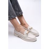 Riccon Beatthae Kadın Loafer 0012505 Bej Cilt