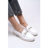 Riccon Beatthae Kadın Loafer 0012505 Beyaz Cilt