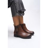 Riccon Elislaena Kadın Fermuarlı Bot 0012101 - Taba - Taba