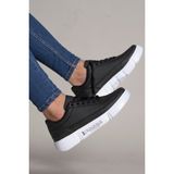 Riccon Erkek Sneaker 0012X20 Düz Tabanlı Hafif Malzemeden Üretilmiş Konforlu Spor Ayakkabı - 00Siyah-Beyaz