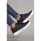 Riccon Erkek Sneaker 0012X20 Siyah Beyaz Düz Taban 44 Numaralı Koku Yapmayan Malzeme - Siyah - Beyaz