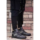 Riccon Erkek Sneaker Bot Füme Vegan Deri Düz Topuklu Rahat Taban Özellikli 00122935FÜME