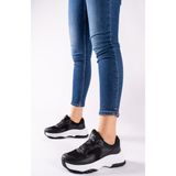 Riccon Fox Shoes Kadın Babet Siyah Beyaz Kırmızı Kumaş Malzeme 37 Numaralı - Siyah - Beyaz
